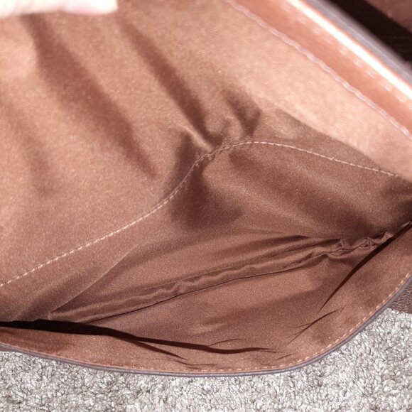 Fossil Peyton Double Flap Crossbody Bag Tan Brown Leather - Picture 11 of 16